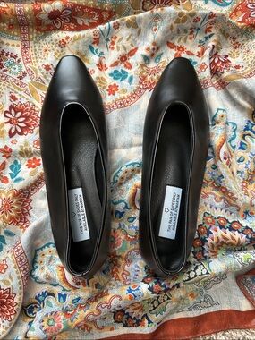 Classic Black Leather-Look Women’s Slip-On Flats